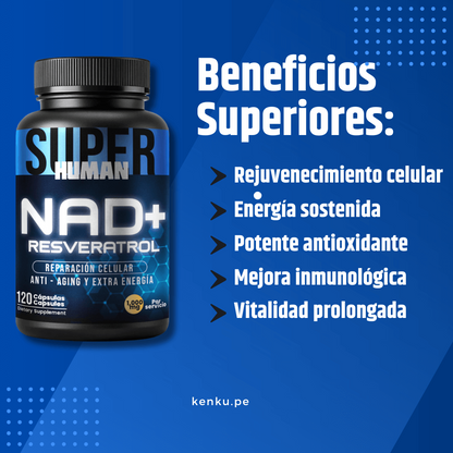 NAD + Resveratrol - Cápsulas de Reparación Celular