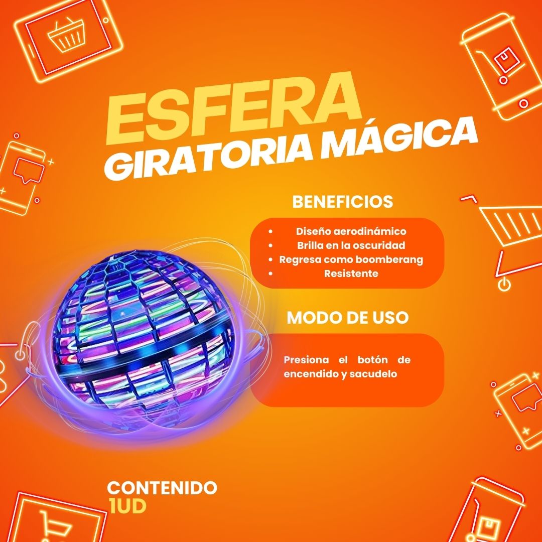Esfera Voladora Mini Drone con luces led -Flying Spinner 🚀